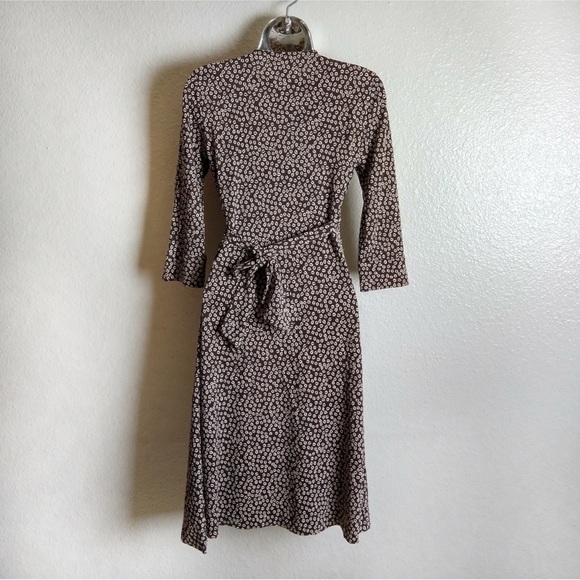 DVF Maternity Brown Silk Wrap Dress Size Small - Picture 4 of 5